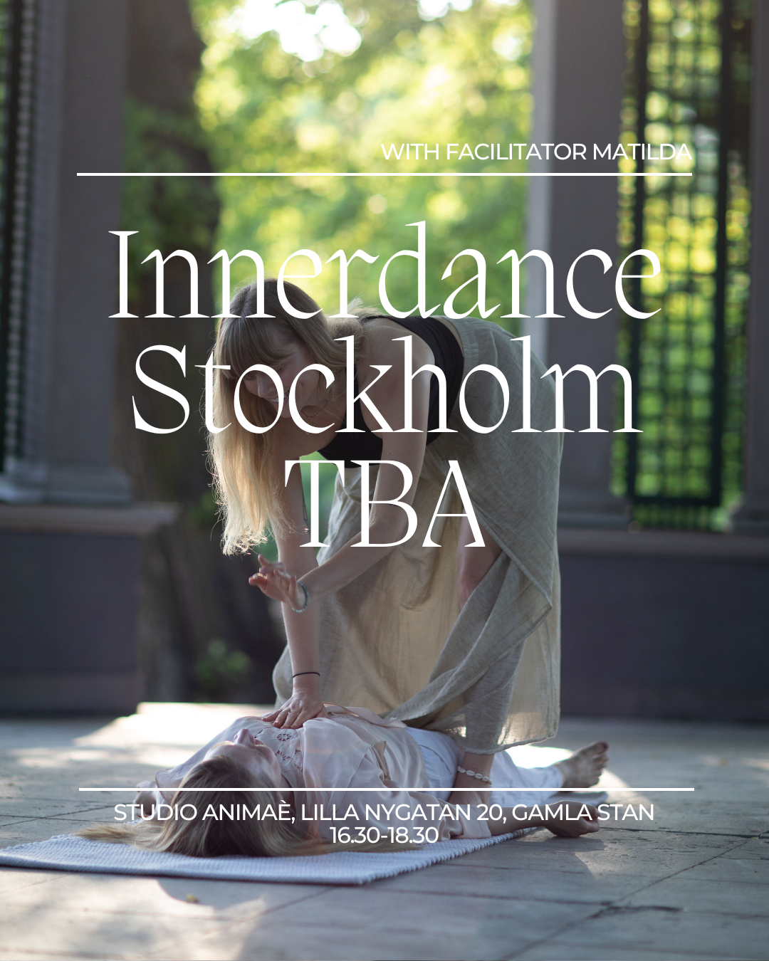 Innerdance with Innerdance Facilitator Matilda, in Stockholm, Sweden Sverige. Innerdance is a healing modality, that relaxes your nervous system and expands your consciousness.